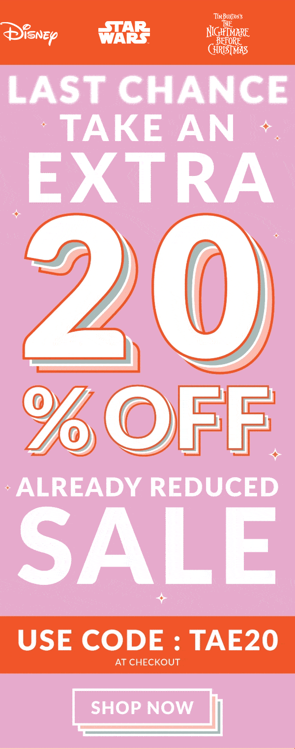 Last chance! Extra 20% off ALL sale - ends soon! 🚨 - Short Story
